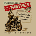 SoCal Panther Retro Motorbike T Shirt (SAND COLOUR)