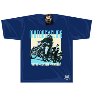 Black Rebel Classic Motorcycle T-shirt Dark Blue